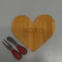 1 Set Bridal Baby Shower Favor, Heart Shape Charcuterie Board, Small Cheese Board with Knife and Fork, Small Bamboo Heart Cutting Board for Guest Bridal Baby Shower Prize Wedding Birthday Valentines