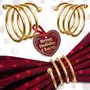 Gold Napkin Rings Set of 8 - Valentine Napkin Rings with Elegant Spiral Design | Durable Metal & Shiny Gold Finish | Great for Weddings, Holidays & Everyday Use | Romantic Valentine Table Decoration