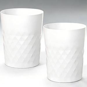 Small Bathroom Trash Can 1.8 Gallon Garbage Can Waste Basket Recycling Bin for Dorms Bedrooms Offices Kitchens, 2 Pack White