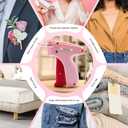 2 x Label Gun with Minor Defects - Temporary Stitch Gun for Clothes - Quick Fixer - Includes 5 Needle, 1000 Black Fasteners & 1000 White Fasteners, PinkRed