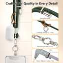 Phone Lanyard Crossbody with Metal Buckles, Adjustable Neck Strap with Universal Multifuctional Stainless Steel Phone Lanyard Tab Comfortable and Durable, Green