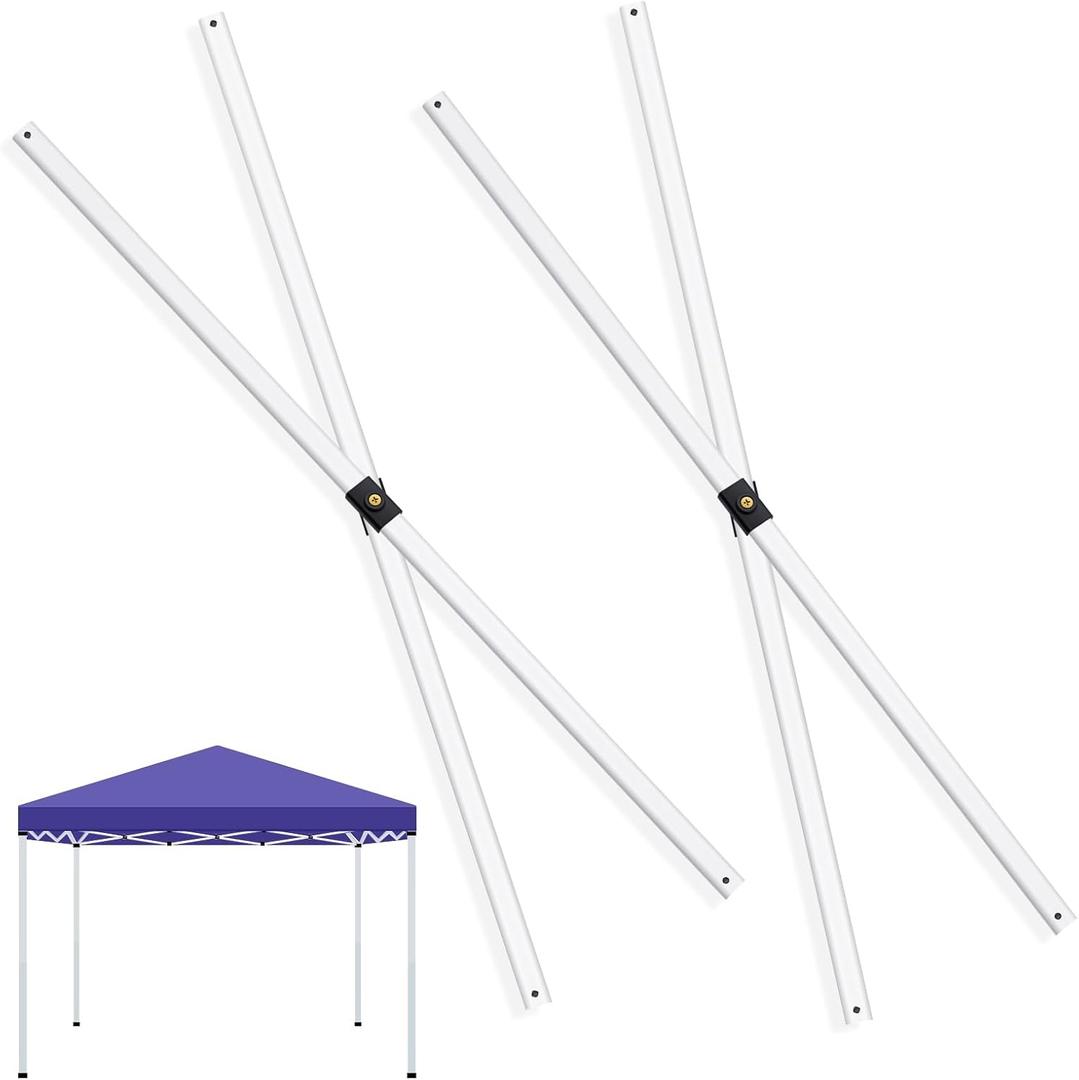 Yaocom 2 Pcs 10' x 10' Canopy Side Truss Bars Replacement Parts 55.12 Inches Long White Canopy Gazebo Side Truss Bar Canopy Frame Parts for Tents Repair