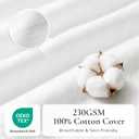 Ashler Home Deco Synthetic Down Pillow Inserts, 20x20 Down Alternative Throw Pillows Insert Sleeping Pillows with 100% Cotton Cover Decorative Pillow Stuffer for Sofa, Couch Bed(Set of 2, White)