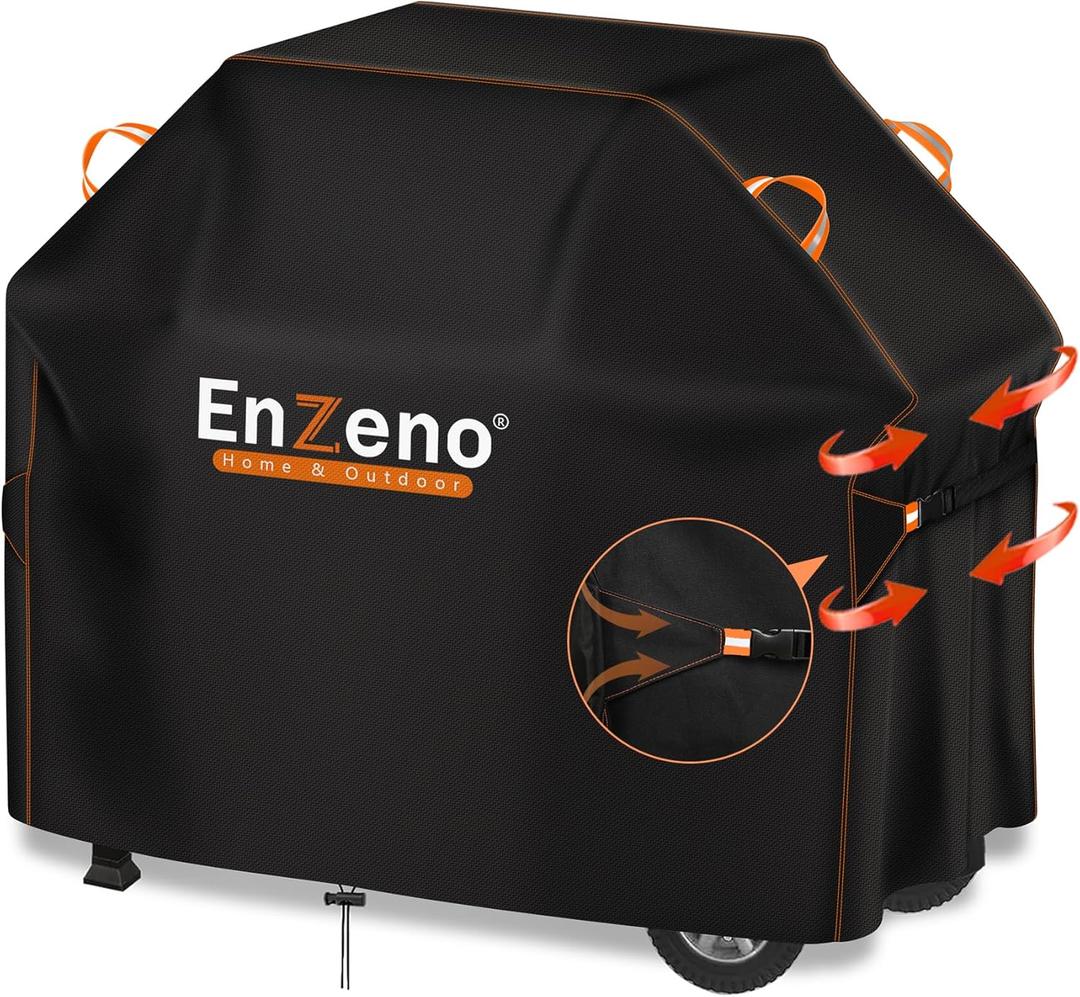 Enzeno Grill Cover for Outdoor Grill Waterproof, BBQ Gas Cover Heavy Duty, Anti-UV Fade Resistant Material, Tear Resistant Barbecue 58L x 24Wx 48H inch