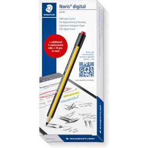STAEDTLER Noris Digital Jumbo 180J 22 EMR Stylus Set, 1 Stylus with Digital Eraser, for Digital Writing, Drawing and Erasing on EMR Touch Screens + 5 Additional Replacement Tips, 180J 22-1X