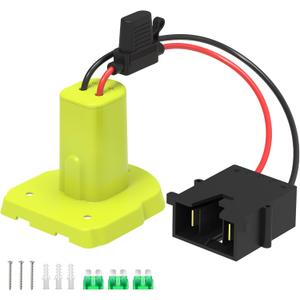 for Power Wheel Battery Adapter, Compatible with Ryobi 18V Battery, with Wire Harness Connector, 12AWG Wire, Fuse Holder & 30A Fuses, Compatible with Fisher-Price Ride-On Cars
