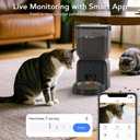 Automatic Dog & Cat Feeder,APP Controlled with Freshness Preservation, 4L Timed Cat Feeder with Timer Programmable, HD Camera for Voice and Video Recording (Black
