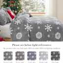 Amlie Home Christmas Comforter Set Queen, Fluffy Fleece Bedding Set with Christmas Snowflake, Grey Plush Comforter for Winter, 3 Pieces, 1 Soft Comforter and 2 Pillow Shams (Queen (90"x90"))