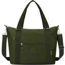 Small Travel Gym Duffel Bag for Women, Waterproof Nylon Weekender Overnight Bag Personal Item Carry on Bags for Airplanes Hospital Sports Fitness Dance Mommy Tote (Military Green)