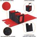 MTG Commander Deck Box - Portable Double Card Deck Box Fits 200 Double Sleeved Cards, Durable Magnetic Cards Case, Includes Dice Tray, Magnetic Card Holders and Dividers, Black/Red