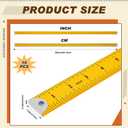 Hoteam 10 Pcs Heavy Duty Wooden Yardstick 36 Inches Natural Wood Yard Stick Ruler with Hang Hole Metal Tips 1/4-inch-thick Yardstick Ruler Metal Ends Meter Stick Clothing Measuring (Yellow)