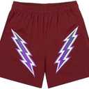 DIOTSR Mens Retro Lightning Graphic Shorts Casual Streetwear Basketball Shorts Athletic Running Shorts with Pockets, XS