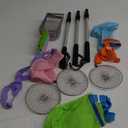 9 Pcs Shelling Tools for Beach Include Sand Sifter with Long Handle, Beach Mesh Shovel, Mesh Beach Bag Seashell Collecting Shark Tooth Sifter Dipper(Blue, Green, Pink)