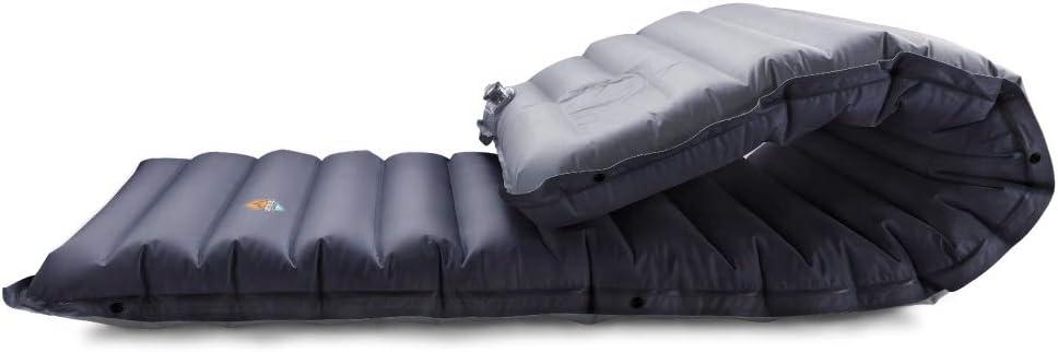ZOOOBELIVES Extra Thickness Inflatable Sleeping Pad with Built-in Pump, Most Comfortable Camping Mattress for Backpacking, Car Traveling and Hiking, Compact and Lightweight - Airlive2000 (Nightshadow Gray)