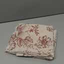 jinchan Floral Linen Tier Curtains 45 Inch Farmhouse Botanic Cafe Drapes for Small Windows Rustic Half Window Curtains for Kitchen Living Room Bathroom Laundry 2 Panels Red on Beige