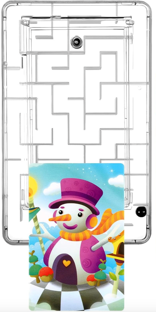 2 Pieces Present Card Holder Maze Puzzle - Creativity Plastic Puzzle Box With Intellectual Pinball Machine Game - Fun and Challenging for Teens Adults (Clear)