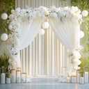 Wokceer Ivory Backdrop Curtain for Wedding Parties 3 Pack 10x8FT Wedding Curtains Photo Backdrop Drapes Polyester for Photoshoot Baby Shower Birthday Party Curtains Background 6 Panels 5x8FT, 10FTx8FT