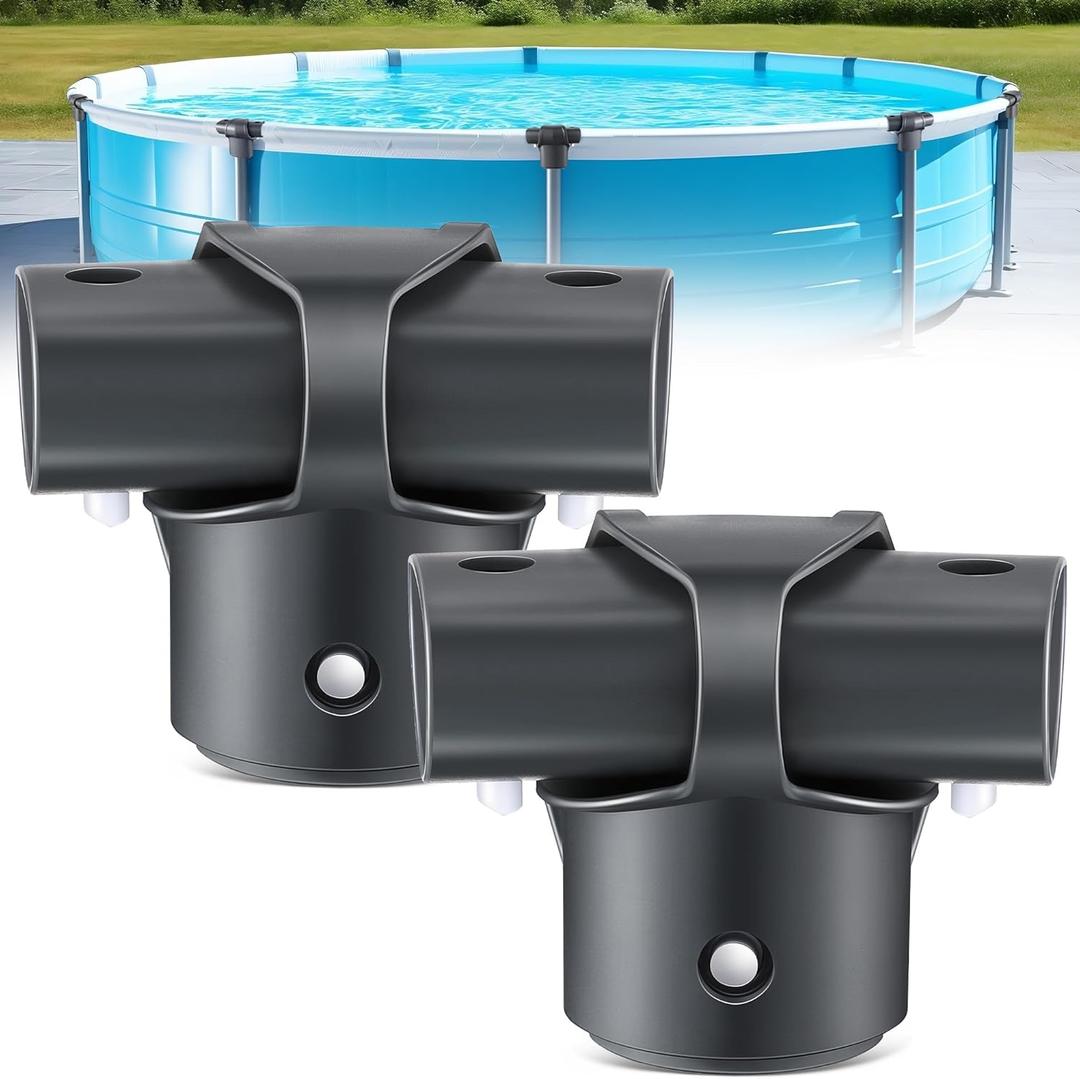 T-Joint Leg Amp Beam Pool Parts Compatible with Intex 12427, Fit for 15ft 16ft 18ft 20ft 24ft and Above Round Frame Pools, Durable T-Joint Replacement for Stability(2 Pack)