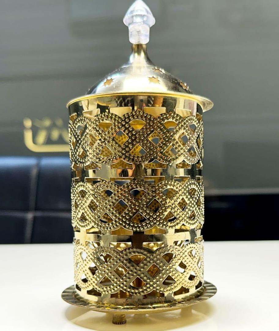 Brass Akhand Designer Diya with Brass Chimney | Traditional Indian Oil Lamp for Diwali Decoration & Pooja | Home Decor | Ideal Gift  Pack of 1 (6.00 Inches)