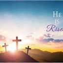 Easter Resurrection of Jesus Backdrop 10x8ft Fabric He is Risen Backdrop Easter Resurrection Scene Background Church Display Photos