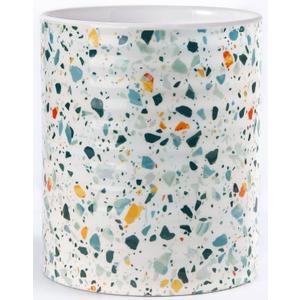 Kitchen Utensil Holder,7.2Extra Large Stable Terrazzo Marble Pattern Ceramic Utensil Crock, Utensil Organizer for Countertop, Kitchen Decor, Utensil Holder for Housewarming, Wedding Gift Blue