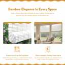 Radiance Cordless Bamboo Roman Shades for Windows - Bamboo Blinds for Semi-Private Light Control - Easy to Lift & Fold Up Window Shades - White - 39" W x 64" L - (2215338E)