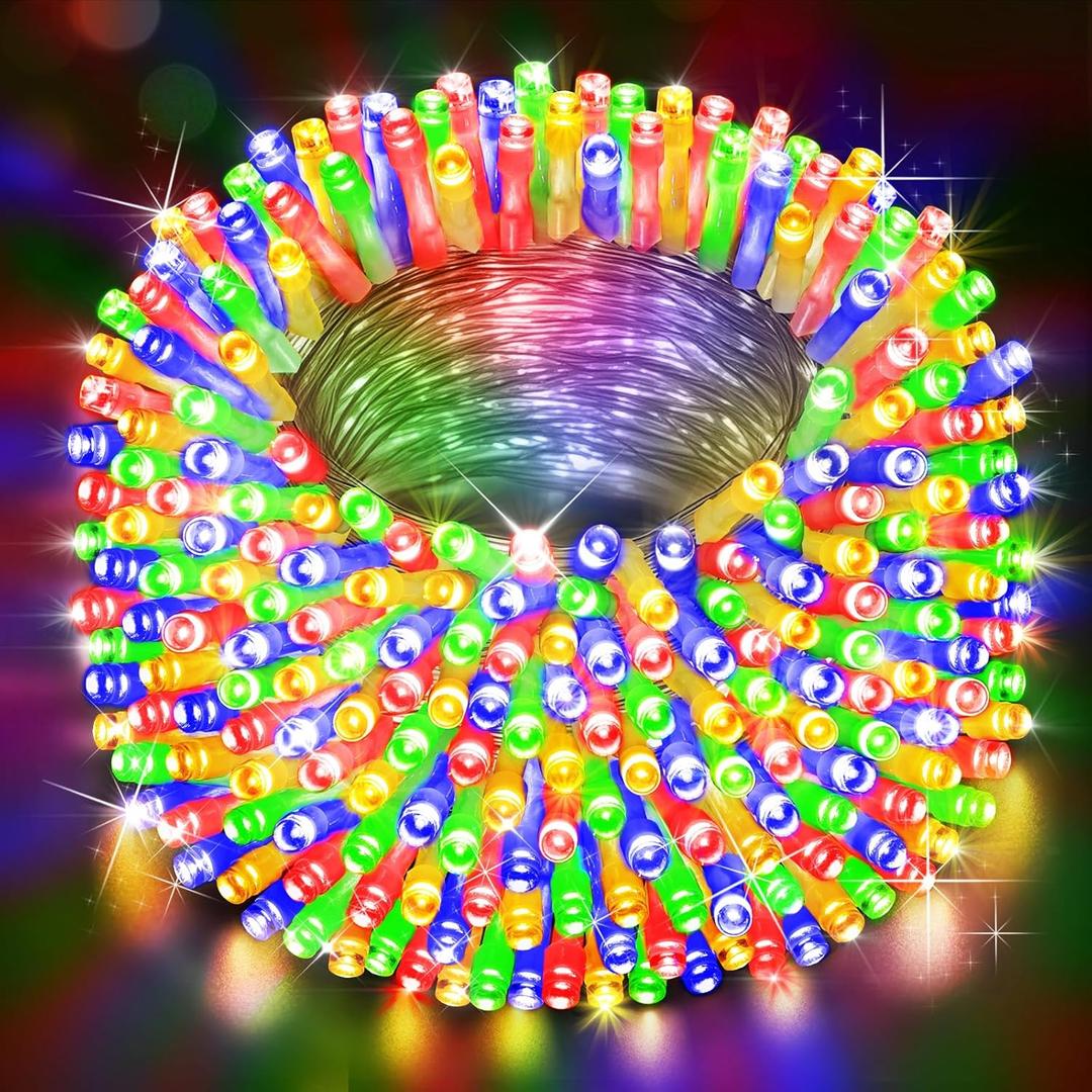 Heceltt Christmas Lights Outdoor, 403FT 1000 LED String Lights 8 Modes and Timer Memory Function Twinkle Fairy Lights IP44 Waterproof Plug in for Xmas Tree Wedding Party Holiday Decor(Multicolor)