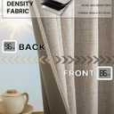 120 Inch Long Natural Linen Pinch Pleated 100% Blackout Curtains & Drapes,Bedroom/Livingroom Farmhouse Curtains 2 Panel Sets,Room Darkening Thermal Insulated Window Curtain
