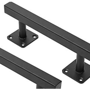 Purife 9'' Square Sliding Barn Door Handles and Pulls Pack of 1, Black Vintage Gate Pull Hanlde, Iron Handle for Gates, Garage, Sheds, Outdoor Fence, Interior Closet Handles