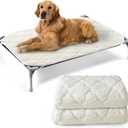 Elevated Dog Bed Pad Waterproof 2 Pack, Soft Plush Dog Pet Pad Large for Dog Cot Bed, Machine Washable Dog/Cat Beds Pad with Corner Straps, Waterproof (Pad Only, Bed not Included)