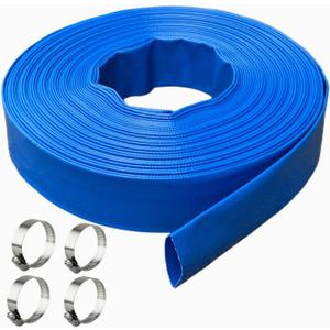 1 IN x 50 FT Pool Backwash Hose, Heavy Duty Flat Discharge Hose, Weather and Burst Resistant, Best Pool Hoses for Inground Pools, Pool Filter Hose & Pool Drain Hose