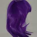 SUKRI Short Dark Purple Straight Wig with Bangs Dark Purple Wigs for Women Bob Shoulder Length Wigs Heat Resistant Fiber Synthetic Hair Wigs Hair Replacement Natural Looking(12 Inch)