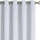 BGment Blackout Curtains 60 Inches Wide for Bedroom/Living Room, Room Darkening Thermal Insulated Grommet Window Drapes with Line and Dots Pattern, 2 Panels, Each Panels 60 x 63 Inch, Gryish White