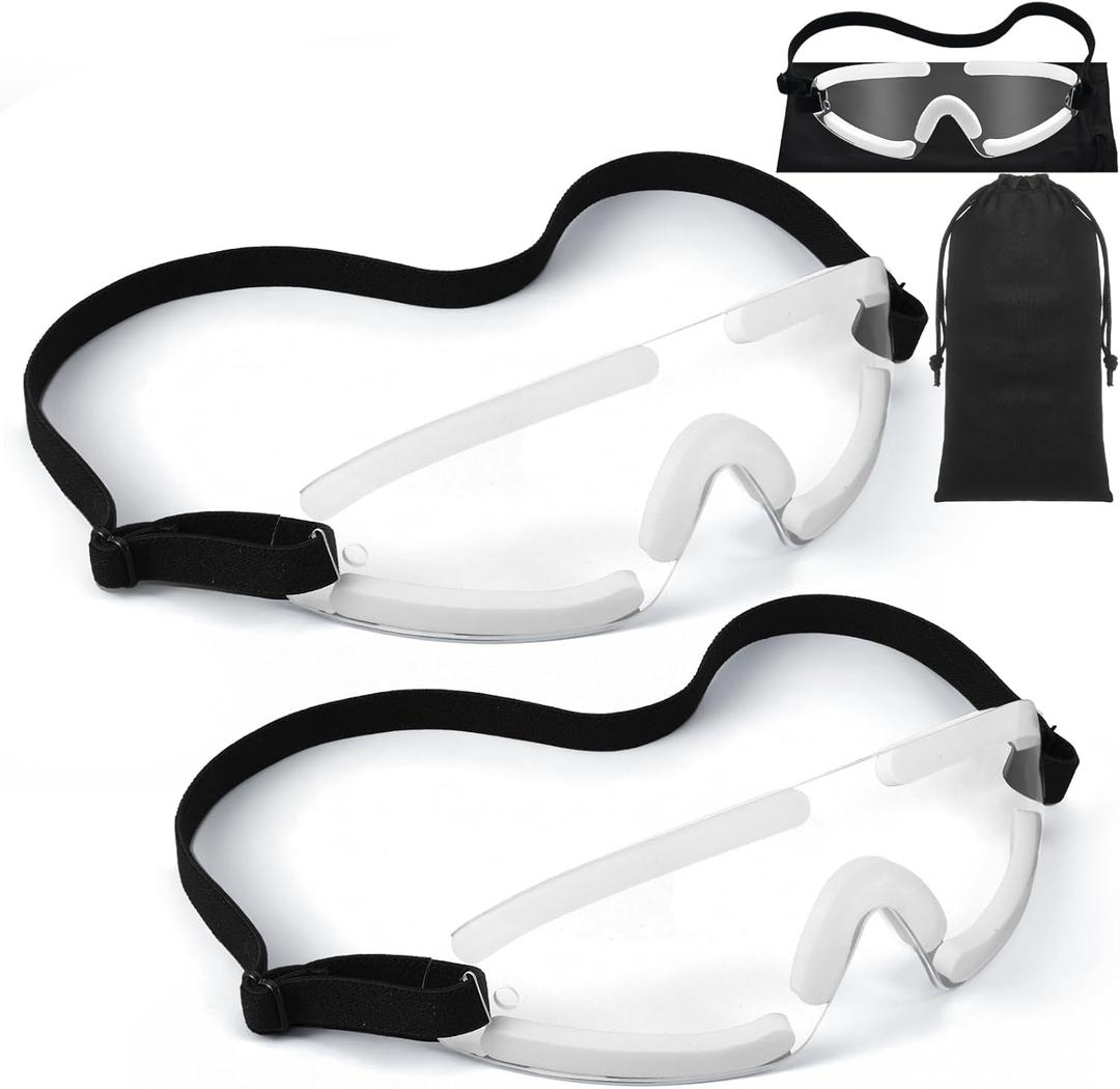 Kingdder 2 Pcs Eye Shield Clear Eye Shield for Sleeping Protective Goggles with Adjustable Strap and Soft Padding, Sensitivity of The Eyes to Light, Storage Bag