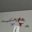 Ferraycle Metal Bird Wall Art Birds on the Branch Decor Metal Sculpture Silhouette Ornament Branch Wall Hanging Sign for Balcony Garden Home Decor(Cute Colors)