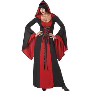 Women's Deluxe Hooded Robe Costume (Red), XL
