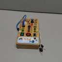 Hoarosall Dinosaur Busy Board with 8 LED Light Switches, Toddler Montessori Busy Board with Light Switch, Sensory Travel Toys, Montessori Toys for 1+ Year Old Boys