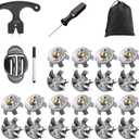 25 Pcs Golf Spikes Replacements Set with 20 Golf Shoe Cleats and 5 Spike Tool for Lawn Cricket Shoe Player Lover (Grey)