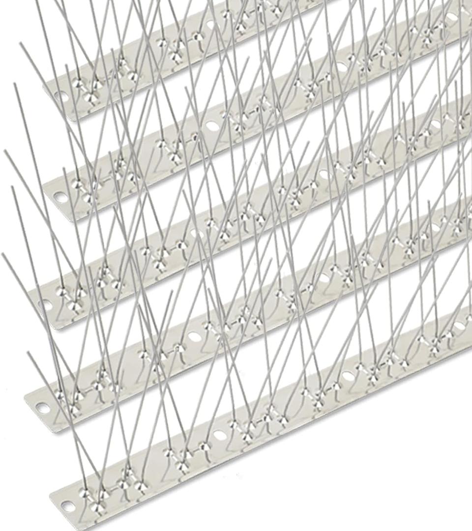 Bird Spikes Stainless Steel 60ft Coverage 56 Pack for Pigeons Small Birds Outdoor Use Bird Prevention Strips for Fence Crows Woodpeckers with 304 Stainless Steel Pins and Base Not Rusty