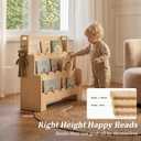 Scalloped Kids Bookshelf, 3-Tier Wooden Bookshelf for Kids' Room, Toddler Book Organizer and Montessori-Style Bookcase Display Shelf for Nursery, Bedroom, Playroom and Reading Corner, 29.37"L x 10.6"W x 27.5"H