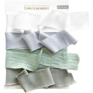 Ling's moment Sage Green Satin Ribbon,1.6Yd Handmade Silk Ribbon,Fabric Ribbon Use for Gift Wrapping Wedding Floral Bouquets Party Decoration,Ribbons for Baby Shower Holiday Decor