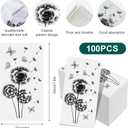 100 Sheets Disposable Hand Towels with Acrylic Napkin Holder, Plant Bathroom Guest Towels Soft Guest Paper Napkin Disposable Guests Napkins for Wedding Dinners or Events Party