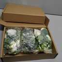 6Pcs 35Ft Eucalyptus Garland with White Rose Flowers, Faux Greenery Garland Vines, Artificial Flower Garlands for Wedding Table Backdrop Arch Wall Party Ceremony Decorations