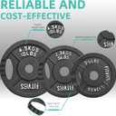 Fitvids Cast Iron Standard Weight Plates Including 5FT Standard Barbell with Star Locks, 45-Pound Set (35 Pounds Plates + 10 Pounds Barbell), Multiple Styles