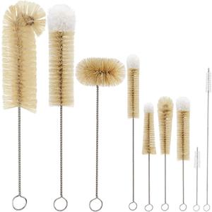 MASTERTOP 9 Pieces Bottle Brush Set - Long Water Bottle and Straw Brush Cleaning Set BPA Free Bottle Cleaner Brush for Baby Bottle Pipes Coffee Grinder Teapot Narrow Neck Wide Mouth Water Bottles