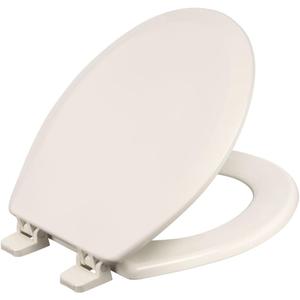 Centoco Round Toilet Seat, Wood Core/Plastic Finish, Residential, Biscuit