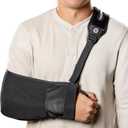 HealJoy Pro Arm Sling with Split-Strap Support Ergonomic Shoulder & Arm Brace, Lightweight Breathable Mesh, Adjustable Left or Right, Pain-Relief Comfort for Men & Women, 'Black'