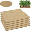 Halatool 5Pads Jute Grow Mat,Natural Hemp Mats for Growing Microgreens,10" X 10" Hydroponic Grow Pads for 1010 Micro Greens Growing Trays,Indoor Sprouting kit for Wheatgrass Sprouts