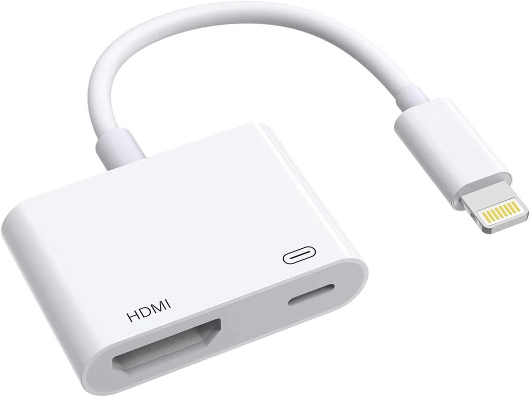 Apple MFi Lightning to HDMI Digital AV Adapter Compatible with iPhone 14, 14 Plus, 14 Pro, 14 Pro Max, 13, 12, Pro Max, XR, XS, X 8 7 6 Plus, SE 2, iPad to HDTV/Projector/Monitor