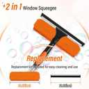 30FT High Window Cleaning Kit with Pole,2 in 1 Window Squeegee for Window Cleaning,5-24FT Professional Window Clean Pole Kit Include Replacement,180Rotatable Squeegee for Indoor/Outdoor High Windows